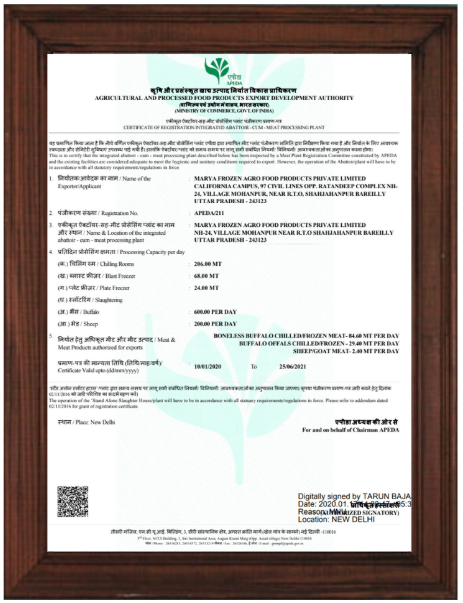 APEDA Registration Certificate