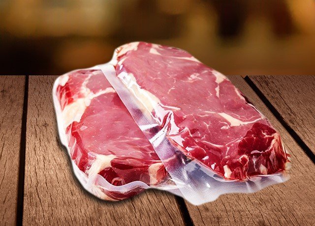 Vacuum-packed frozen meat